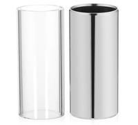 Alipis 2pcs Stainless Steel and Glass Guitar Slides with Smooth Gliding Surface and Accentuated Middle Harmonics for Standard Guitar and Bass, Medium Bottleneck Design for Professional