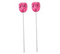 Alipis 2pcs Stainless Steel Cake Tester with Rose Head Pattern Bread Test Tool for Baking Cakes Muffins and Biscuits Easy to Clean DIY Needle for Accurate Doneness Testing
