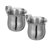 Alipis 2pcs Stainless Steel Frothing Pitcher Portable Espresso Steaming Jug for Coffee and Tea Extraction Elegant Pitchers for Home and Office Use