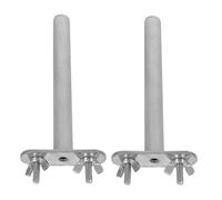 Alipis 2pcs Stainless Steel Parrot Perch Stand Rough Surface for Beak and Paw Grinding, Sturdy Bird Cage Platform Playstand Suitable for Parrots and Small Birds