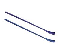 Alipis 2pcs Stainless Steel Reptile Food Spoon Blue Small Scoop Easy to Use Comfortable to Hold for Feeding Lizards and Small Reptiles