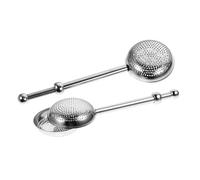 Alipis 2pcs Stainless Steel Tea Ball Infusers Retractable Loose Leaf Tea Strainers with Fine Filter for Home Restaurant Dishwasher Safe Stylish Silver Design