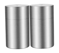 Alipis 2pcs Stainless Steel Tea Canisters with Double Airtight Lids Nonstick Surface Storage Jars for Loose Tea Coffee Beans Sugar Spices and Dry Goods Small for Kitchen Pantry