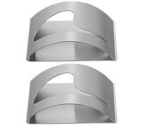 Alipis 2pcs Stainless Steel Towel Hangers with Self-Adhesive Suction, No Drilling Required, Modern Design Hooks for Bathroom and Home, Damage-Free Wall Or Glass Mount