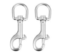 Alipis 2pcs Swivel Snap Hook for Pet Leash Stainless Steel Spring Clip Dog Cable Bolt Shackle Hook Detachable Rotating Carabiner