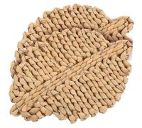 Alipis 2pcs Thick Bulrush Woven Leaf Shape Placemats Heat Insulation Coasters for Office Desk Table Drinks Protection Home Party Use