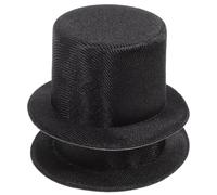 Alipis 2Pcs Top Hat Mini Black Cloth Material, 9cm Small Bowler Cap for Snowman Crafts, Victorian Miniature Toppers for Doll Accessories, Tiny Christmas Tree Ornaments Party Decoration 3.54 Inch