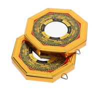 Alipis 2pcs Traditional Bagua Convex Mirror Alloy Feng Shui Protection for Home Office Business Reflects Negative Energy Promotes Balance Luck Wealth and Prosperity