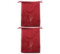 Alipis 2Pcs Travel Hair Dryer Storage Pouch Set, Thickened Velvet Drawstring Blow Dryer Carry Bag, Portable Protective Case for Home and Hotel Use, Dark Red