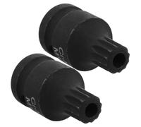 Alipis 2pcs Triple Square Bit Brake Caliper Socket Low Profile Stubby Impact Spline Drive Sockets for Car Brake Repairs Professional-Grade Tool for Auto Maintenance and Screw Removal