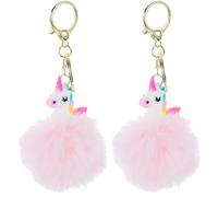Alipis 2pcs Unicorn Key Ring Bag Decor Keychain Pendant for Backpack, Portable and Easy to Carry Alloy and Plush Material, Cute Pink Charm for Friends and Girlfriends
