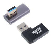 Alipis 2pcs USB 3.0 Angled USB A Male to Female Adapter 90 Degree Right Angle Connector with Blue Front, 10gbps High-speed Extension for Laptop and PC Peripheral Compatibility