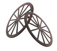 Alipis 2pcs Vintage Rustic Wooden Wagon Wheel Wall Decor Solid Wood Farmhouse Ornaments for Living Bedroom Bar Patio Easy to Hang Decorative Accessories with Precise Craftsmanship