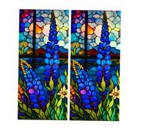 Alipis 2Pcs Vintage Static Cling Window Film PVC Privacy Frosted Glass Film for Bathroom Shower Door Non-adhesive Stained Glass Effect Easy to Cut and Remove Heat Blocking Light Filtering