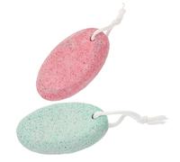 Alipis 2Pcs Volcanic Foot Scrubber Stones with Storage Box Double-Sided Exfoliating Pedicure Tool for Hard Callus Dead Skin Removal and Foot Care Random Color