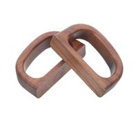 Alipis 2pcs Walnut Wood Handle Replacement for Espresso and Tea Cups Smooth Polished Ergonomic Grip Compatible DIY Mug Handles with Natural Grain Finish Medium D Shaped Design