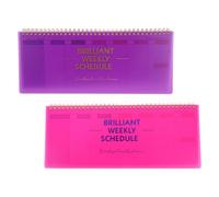 Alipis 2pcs Weekly Planning Notebook Set - Undated Coil Diary Planner with Habit Tracker, Weekly Productivity Organizer for Home, School, Work, Travel Scheduling in Purple Rose Red