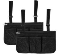 Alipis 2pcs Wheelchair Pouch Hanging Wheelchair Bag Oxford Cloth Secure Mounting Suitable for Everyday Necessities Black Side Storage Bag for Outdoor Use by Elderly and Injured People
