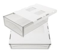 Alipis 2pcs White Plastic Home under Desk Drawer Organizers with Large Capacity Hidden Storage for Office and Dresser, under Shelf Drawer Boxes for Office Organization