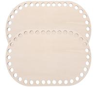 Alipis 2pcs Wooden Crochet Bag Base DIY Knitting Basket Weaving Bottom Frame 30x20cm Wood Bag Bottom for Handmade Craft Storage and Shaping