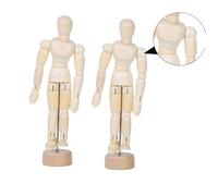 Alipis 2Pcs Wooden Movable Joint Puppet Model Flexible Human Figure Ornaments for Sketching Drawing Art Students Desktop Decoration