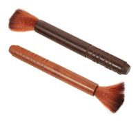 Alipis 2pcs Wooden Rosin Brushes for Violin and Erhu String Instrument Cleaning, Dust Removal Brush Set with Ebony and Rosewood Handles, Fine Bristle Care Tools for Orchestral Strings