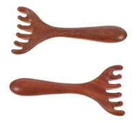 Alipis 2pcs Wooden Scalp Massager Comb Set for Precise Eye Acupoint Massage and Comfortable Head Massage, Coffee Colour Mini Gua Sha Tool for Scalp Stimulation and Facial Relaxation