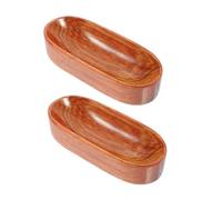 Alipis 2pcs Wooden Serving Trays Oval Snack Plates Natural Wood Grain Rustic Fruit Cheese Platters Japanese Minimalist Design for Desserts and Appetizers