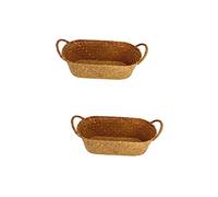 Alipis 2pcs Woven Storage Basket Large Capacity Sundries Container for Desktop Organization Decorative Grass Weaving Design for Makeup Toys and