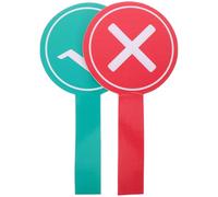 Alipis 2pcs Yes No Voting Paddles Handheld True False Classroom Signal Boards 15x30cm Double-sided Foam Board Green Check and Red Cross for Student Feedback and Interactive Learning