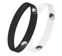 Alipis 2pcs Yin Yang Wristbands Silicone Wristband Chic Silicone Do Not Skin Not Easy to Change Color Women Men Graduation 2.55x2.55x0.63in