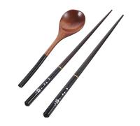 Alipis 2sets Japanese Tableware Wooden Chopsticks and Spoon Set Dining Utensils for Kitchen Travel Use