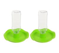 Alipis 2sets Reptile Water Basin with Bottles Lotus Leaf Shape Non-slip Feeding Dish for Turtles Lizards Geckos Bearded Dragons Portable Lightweight Reptile Supplies