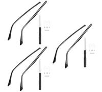 Alipis 3 Pairs Black Titanium Alloy Eyeglass Arms Replacement | Diy-friendly Installation, Wear-resistant Finish, Streamlined Temple End, for Sunglasses and Nose Pads