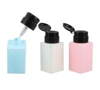 Alipis 3 Pcs Empty Makeup Containers Refillable Push Down Dispensers 220ml for Nail Polish Remover and Manicure Process