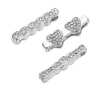 Alipis 3 Pcs Silver Alloy Smartwatch Strap Rings Compatible with Watch Bands, Sturdy Silicone Watchband Charms that Will Not Deform or Break, Decorative Accessory for Family and Friends