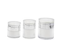 Alipis 3 Pcs Vacuum Acrylic Cream Jars with White Inner Bottles Reusable Lotion Containers for Body and Eye Cream Storage Portable Cosmetic Sub Bottles for Travel