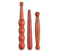 Alipis 3 Pieces Wooden Massage Sticks Set - Small Cylinder, Double-Ended Round Rod, and Gourd-Shaped Acupressure Tool - Portable Manual Wooden Massage Rods for Body, Foot, and Meridian