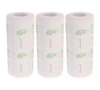 Alipis 3 Rolls Disposable Kitchen Cleaning Wipes Each Oil Absorbing Paper Towels with Nordic Leaf Print Multi-Purpose Kitchen Cleaning Rag for Range Hood Stove Wall Wood Pulp Material