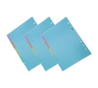 Alipis 3 Sets A5 6-Hole Colored Index Dividers for Binder, Plastic Classification Tabs with Detachable Page Separators, Office and School Notebook Organizer