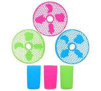 Alipis 3 Sets Silicone Drip Tray Insert and Handle Cover for Slushie Machine Replacement Parts Compatible with Ninja Fs301 Fs300, Red Blue Green Silicone Handle Grip for Home Kitchen