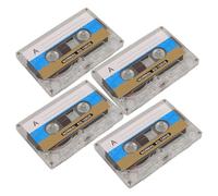 Alipis 30-Minute Blank Audio Cassette Tape with Transparent Hard Case Retro Diy Party Recording Tape for Greetings and Messages Compact 4 Pack