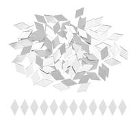 Alipis 300Pcs Mini Geometric Diamond Acrylic Mirror Tiles 1.3X2.5Cm Self-Adhesive Small Mosaic Art Mirrors for DIY Crafts Wall Decor and Scrapbooking