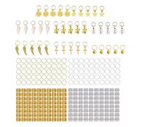 Alipis 305 Pcs Assorted Color Metal Dreadlocks Braiding Rings and Hair Beads Set with Shell Pendants for Decorating Hair and Replacing Old for Braids and Crochet Styles