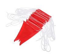 Alipis 30m Red Triangle Bunting Safety Flags for Hazardous Area Marking, Waterproof Reflective Pennant Banner String for Construction Sites, Traffic Resistant Outdoor Warning Flag Garland