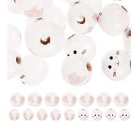 Alipis 30pcs Assorted Colour Easter Wood Beads with Rabbit Ear, Face and Foot Patterns, Easy to String and Wear-Resistant Synthetic Material Beads for DIY Crafts Making and Jewellery