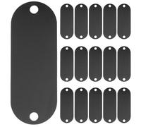 Alipis 30pcs Black Oval Aluminum Alloy Engraving Plates Double Hole for Custom Name Tags Metal Blanks for Office Door Desk Signs Crafting and Industrial Use