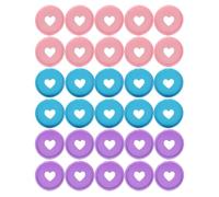 Alipis 30Pcs Heart-Shaped Plastic Loose Leaf Binding Rings Discbound Expansion Discs in Pink, Purple, Blue for School Office DIY Notebook Binding