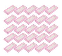 Alipis 30pcs Portable Pink Paper Eyelash Storage Box with Lash Tray, Protective False Eyelash Holder Providing Enough Space for Natural Wispy Lashes