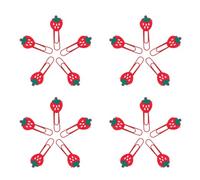 Alipis 30pcs PVC Strawberry-Shaped Cute Paper Clips, Cartoon Fruit Bookmarks for Office and School Stationery, Creative Note Clip Set for Teachers, Students, Women, and Men